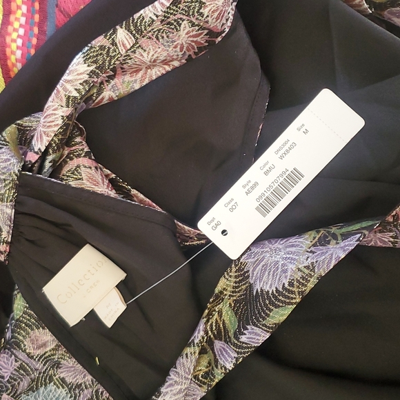 J. Crew Silk Blend Iridescent Floral High Neck Top - Picture 9 of 11